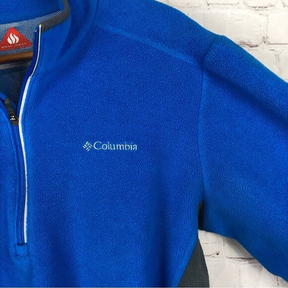 Columbia Blue Basin Half Zip Fleece Men's Sz Large - Picture 3 of 8